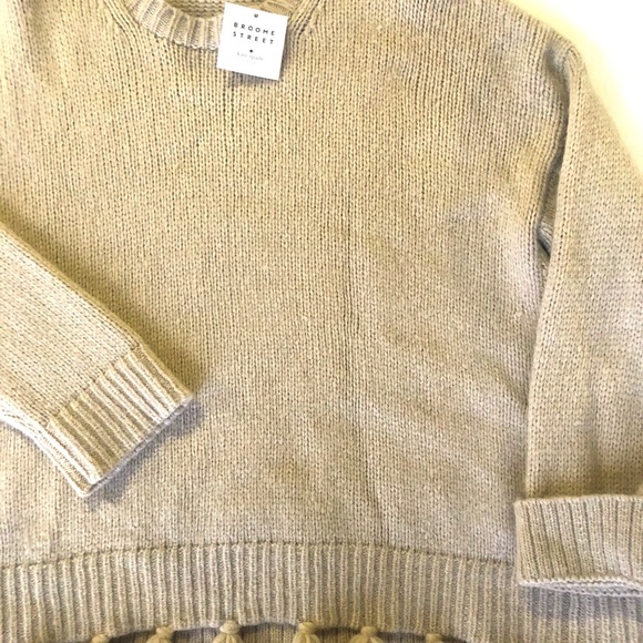 Kate Spade NWT Broome Street Alpaca Tassel Sweater Caramel L - Picture 5 of 8